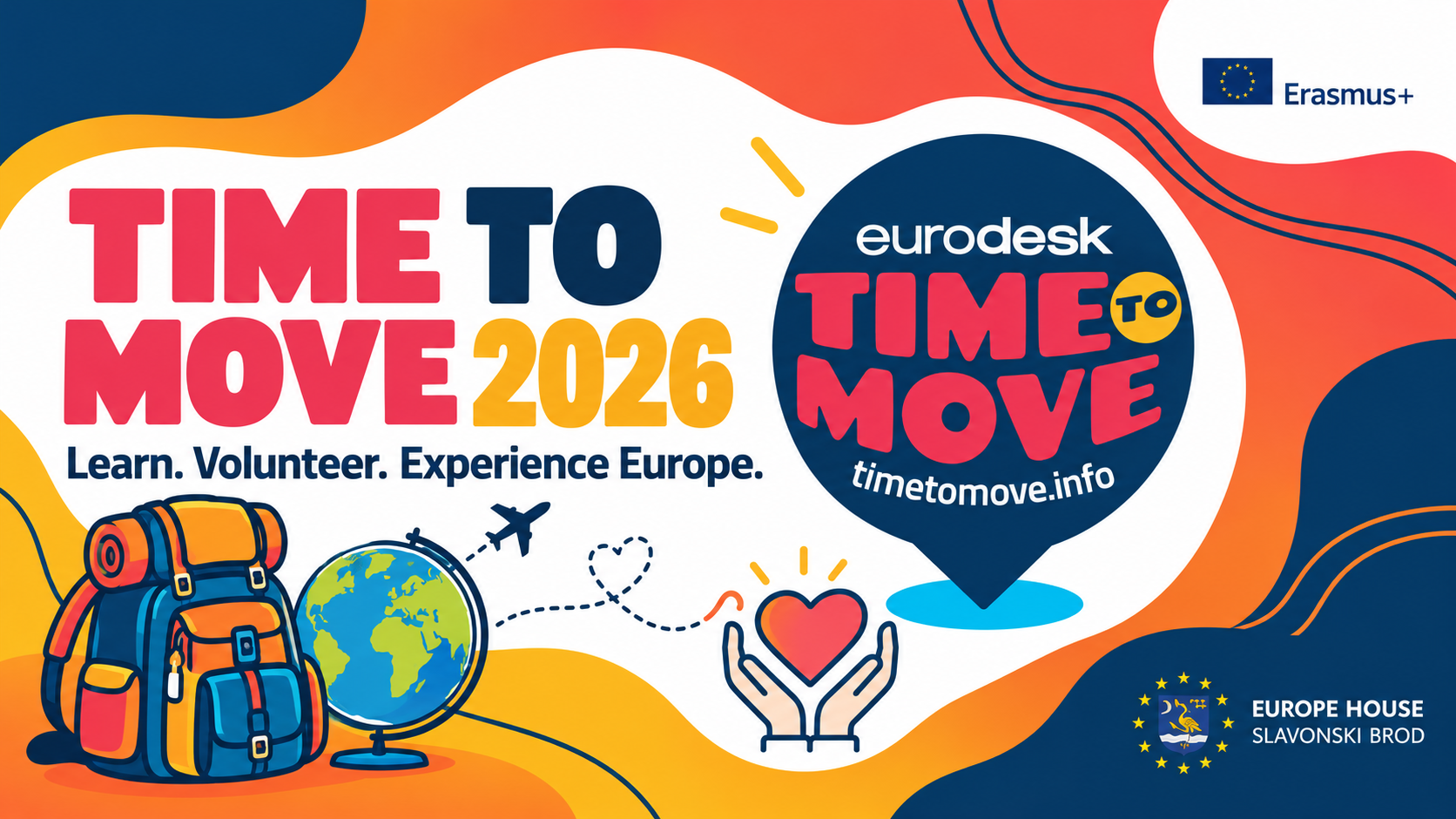 Time to Move 2026: otkrij prilike za učenje, volontiranje i iskustvo Europe